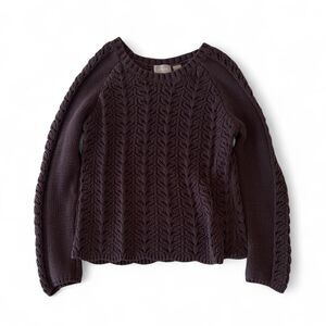 vintage relaxed fit Arpeggio brown cable knit sweater